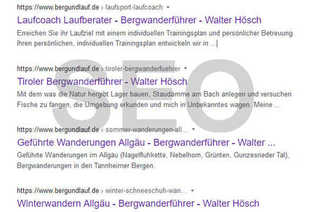 Neues SEO-Projekt (Suchmaschinen-Optimierung) für Berg und Lauf fertiggestellt.