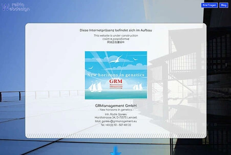 Neue Website für GRManagement GmbH beauftragt.