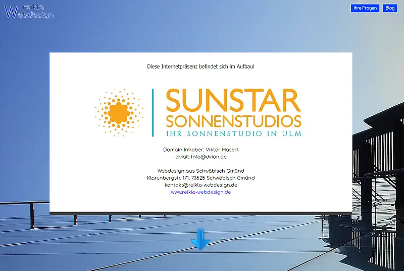 Neue Website für das Sonnenstudio Sunstar in Ulm beauftragt