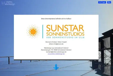 Neue Website für das Sonnenstudio Sunstar in Ulm beauftragt