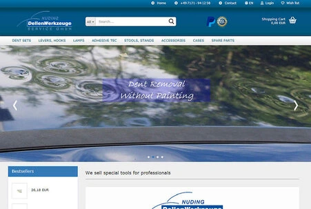 Website &amp; Webshop für Nuding Dellenwerkzeuge GmbH wurde erfolgrech fertiggestellt.